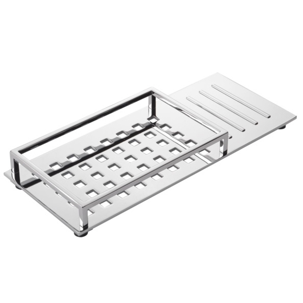 Vero Vanity Tray with Rubber Feet in Chrome
